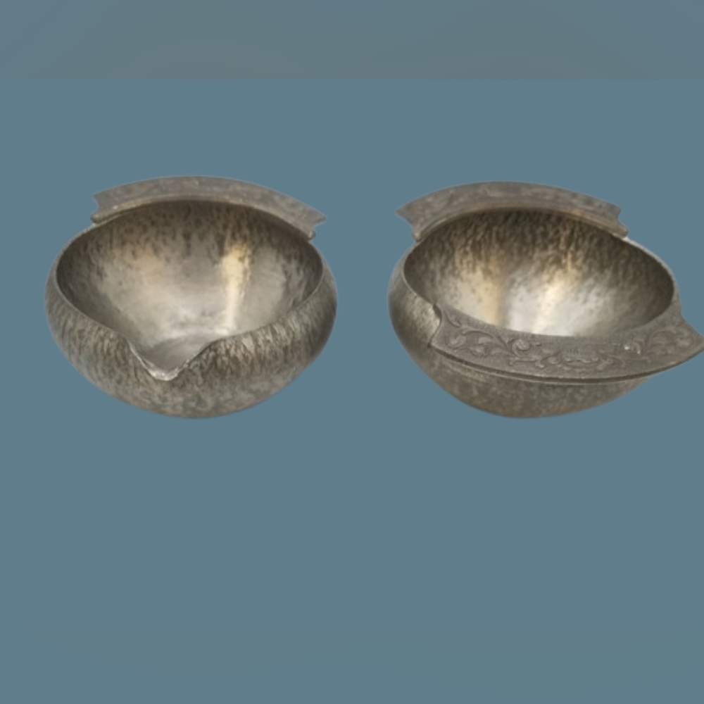 *Vintage Eik Tinn Norwegian Pewter Bowl Tureen Herdet Mini Set of 2